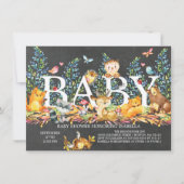 Krijtbord Bos Neutrale Baby Shower Uitnodiging (Voorkant)