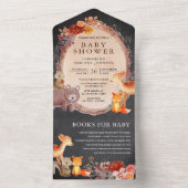 Krijtbord Bosdieren Baby Shower All In One Uitnodiging (Binnen)