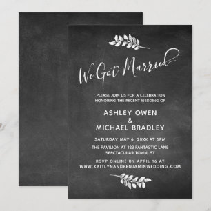 Krijtbord & Botanisch Onze Trouwreceptie Kaart