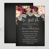 Krijtbord Bourgondië Bloemen Huwelijksgelofte Vern Kaart (Voorkant / Achterkant)