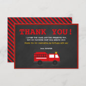 Krijtbord brandweerman verjaardag bedankkaart (Voorkant / Achterkant)