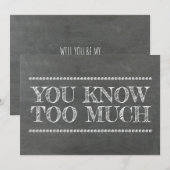 Krijtbord bruidsmeisje / Maid of Honor Grappig Kaart (Voorkant / Achterkant)