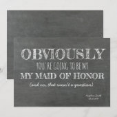 Krijtbord bruidsmeisje / Maid of Honor Grappig Kaart (Voorkant / Achterkant)