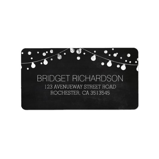 krijtbord bruiloft adresetiketten etiket (Voorkant)