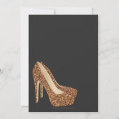 Krijtbord bruiloft douche | Red Gold Glitter Heels Kaart (Achterkant)