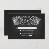 krijtbord bruiloft RSVP kaarten (Voorkant / Achterkant)