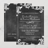 krijtbord bruiloft uitnodigingsset kaart (Voorkant / Achterkant)