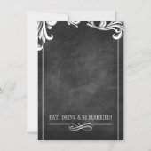 krijtbord bruiloft uitnodigingsset kaart (Achterkant)