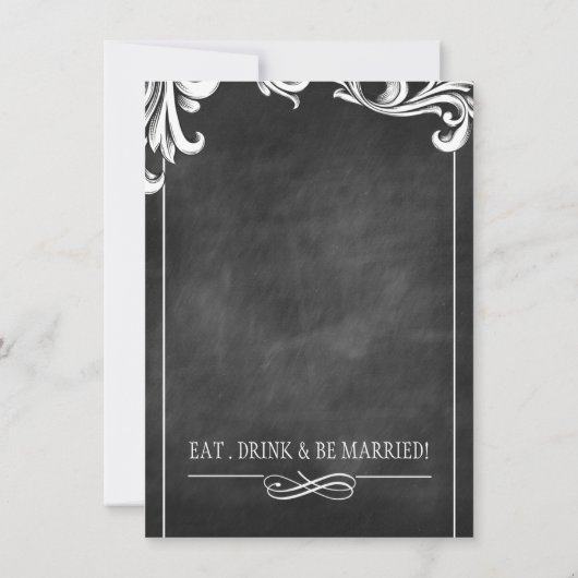  krijtbord bruiloft uitnodigingsset kaart (Achterkant)