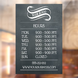  krijtbord Business Logo Hours Decal Cling