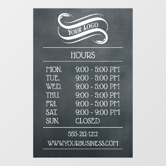  krijtbord Business Logo Hours Decal Cling (Vel)