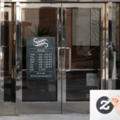 krijtbord Business Logo Hours Decal Cling (Kantoordeur)