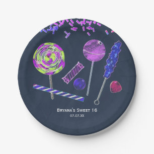 Krijtbord Candy Land Snoepjes Krijt Doodles Feestj Papieren Bordje
