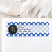  krijtbord; Cerulean Blue Polka stippen Etiket (Insitu)