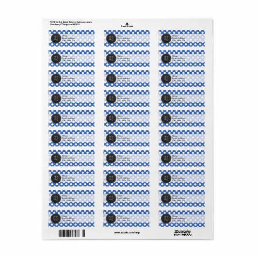  krijtbord; Cerulean Blue Polka stippen Etiket (Full Sheet)