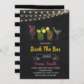 Krijtbord cocktail  bar bevoorraden  uitnodiging (Voorkant / Achterkant)