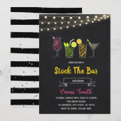 Krijtbord cocktail  bar voorradig  uitnodiging (Voorkant / Achterkant)