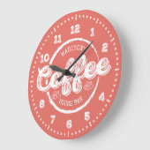 Krijtbord Coffee House Bar Monogram Aangepaste Kle Grote Klok (Hoek)