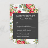 Krijtbord Country Chintz bruiloft RSVP (Voorkant / Achterkant)