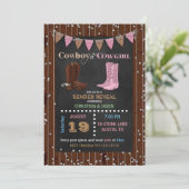 Krijtbord Cowboy of Cowgirl Westerne geslachtsonth Kaart (Staand voorkant)