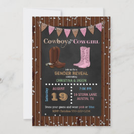 Krijtbord Cowboy of Cowgirl Westerse Geslacht Open Kaart