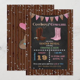 Krijtbord Cowboy of Cowgirl Westerse Geslacht Open Kaart