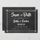 Krijtbord Cupido's bewaar de datum Save The Date (Voorkant / Achterkant)