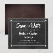 Krijtbord Cupido's Save the Date Briefkaart (Voorkant / Achterkant)
