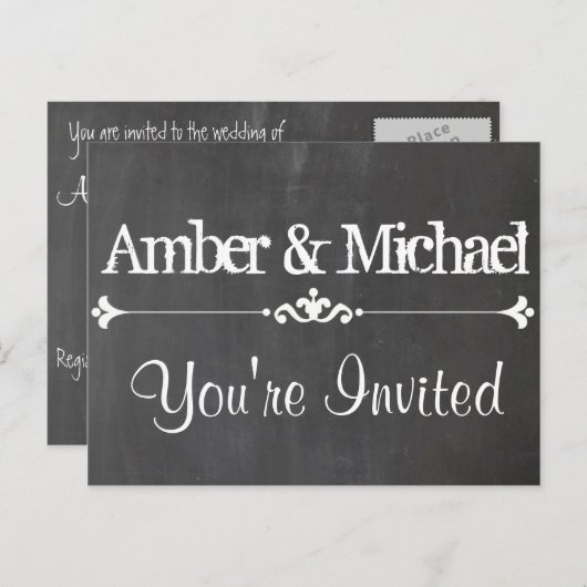 Krijtbord Custom Briefkaart (Voorkant / Achterkant)