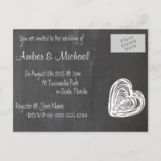  Krijtbord Custom Briefkaart (Achterkant)