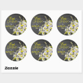 Krijtbord Daisy rustieke bruiloft cadeau label (Vel)