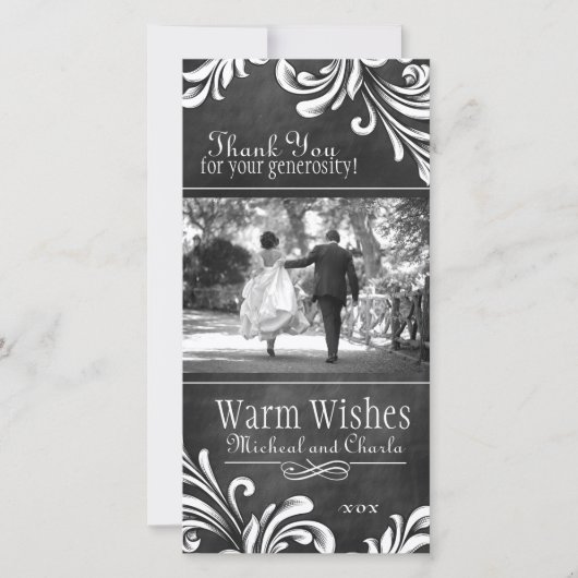 krijtbord dank u fotokaart (4x8) bedankkaart (Voorkant)