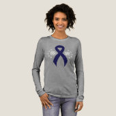 Krijtbord Donkerblauwe Lint Tri-Blend Shirt (Voorkant)