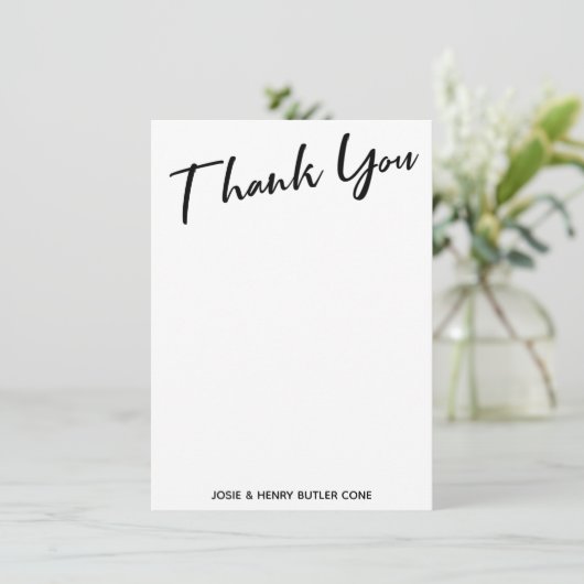 Krijtbord Edison Lichten Modern Dank U Script Bedankkaart (Staand voorkant)