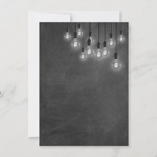 Krijtbord Edison Lichten Modern Dank U Script Bedankkaart (Achterkant)