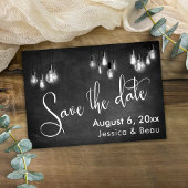 Krijtbord Edison Lights, Sla het Datumscript op Save The Date