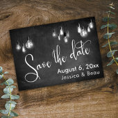 Krijtbord Edison Lights, Sla het Datumscript op Save The Date