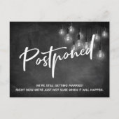 Krijtbord Edison Lights uitgesteld bruiloft Briefkaart (Voorkant)