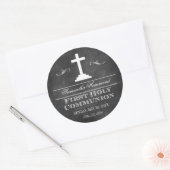 Krijtbord Eerste Heilige Communie Ronde Sticker (Envelop)