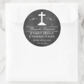 Krijtbord Eerste Heilige Communie Ronde Sticker (Tas)