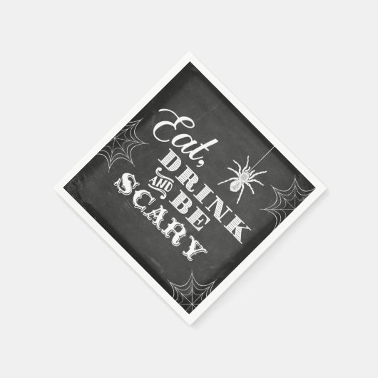 Krijtbord Eet Drink en Wees eng Halloween Party Servet (Hoek)