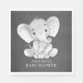 Krijtbord Elephant Boys Baby shower Papieren serve Servetten (Voorkant)
