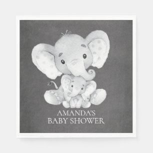 Krijtbord Elephant Boys Baby shower Papieren serve Servetten