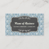  krijtbord en 20s Blue Fan Wallpaper Visitekaartje (Voorkant)