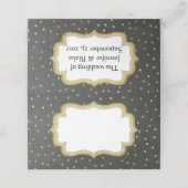 Krijtbord en gouden bruiloft gevouwen plaats kaart plaatskaartje (Buitenkant ongevouwen)