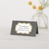 Krijtbord en gouden bruiloft gevouwen plaats kaart plaatskaartje (Achterkant)