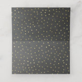 Krijtbord en gouden bruiloft gevouwen plaats kaart plaatskaartje (Binnenkant ongevouwen)