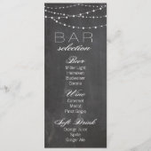Krijtbord en slingerlampjes Bruiloftsbar Menu (Voorkant)