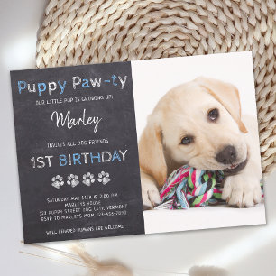 Krijtbord Feestje Puppy Hond Verjaardag Kaart