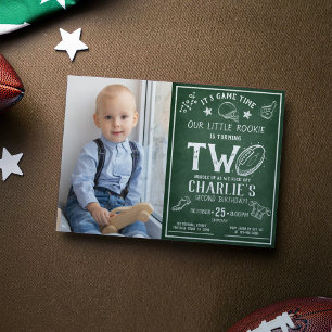 Krijtbord Football All Star Foto 2e Verjaardag Kaart